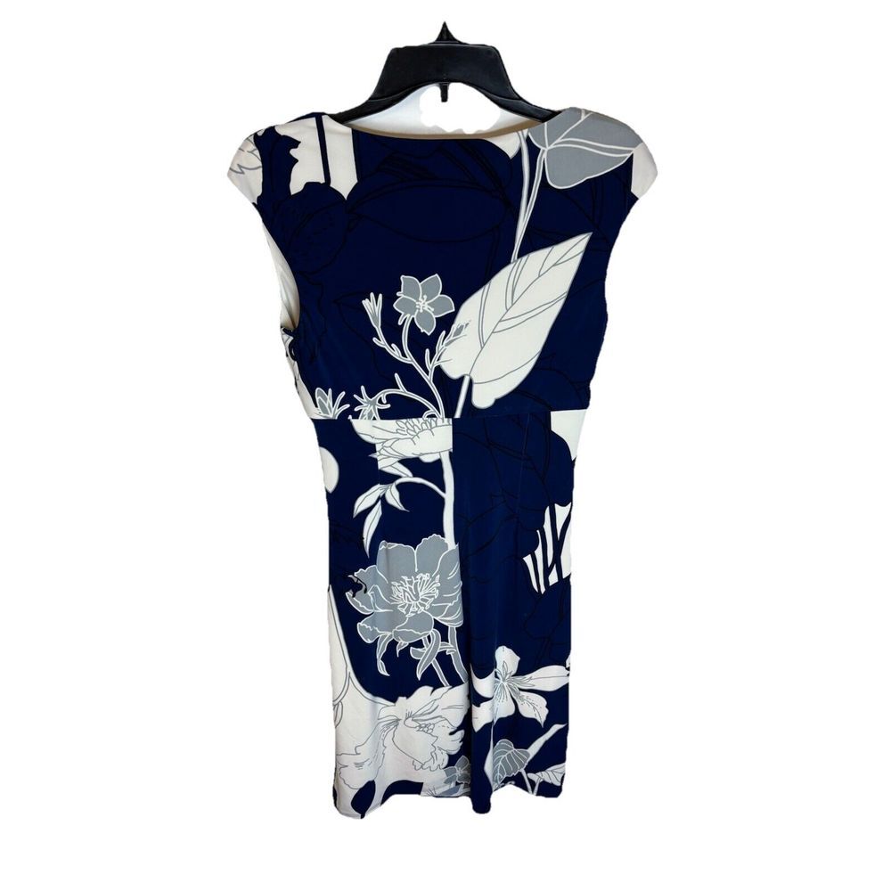 Ralph Lauren Shift Dress Size 4 Side Gathered Skirt Knee Length Cap Sleeves - Picture 2 of 10